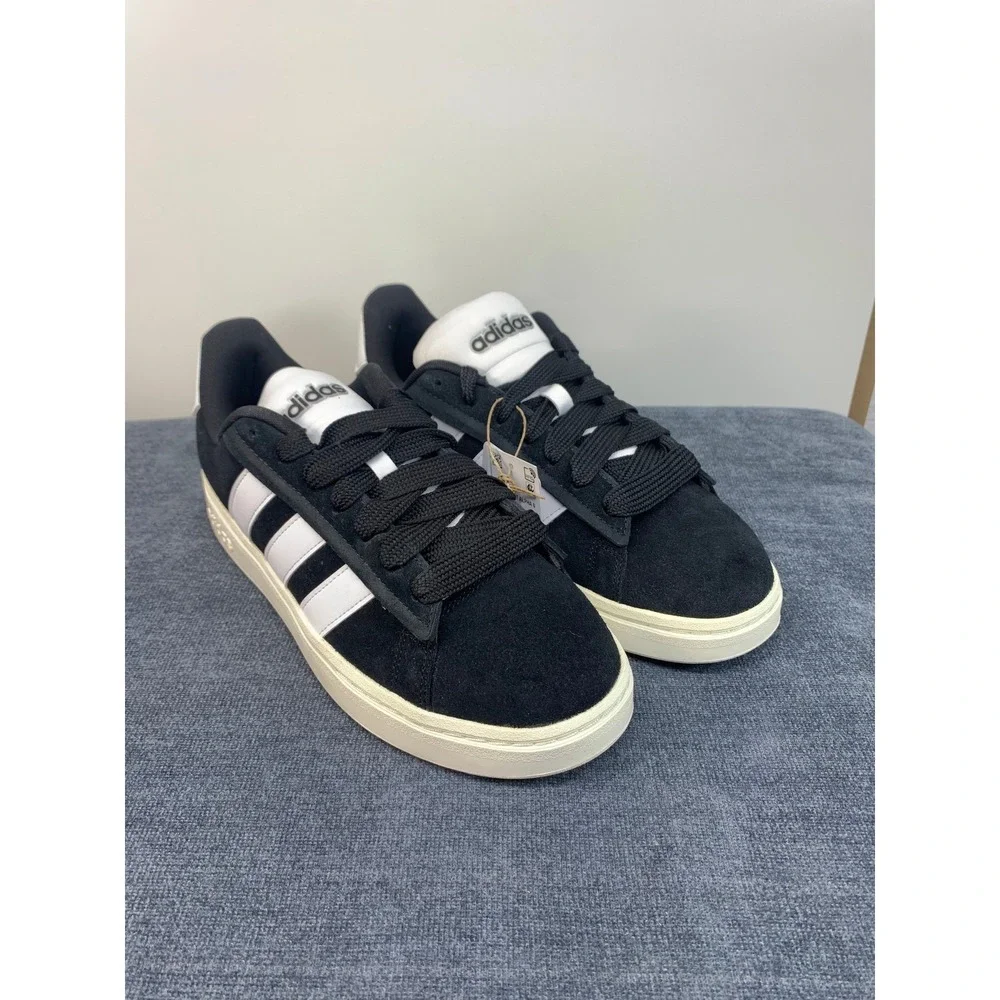 Adidas Grand Court Alpha 0 Mens 9.5 Black Suede Tennis Sneakers‎ JH7235 NEW